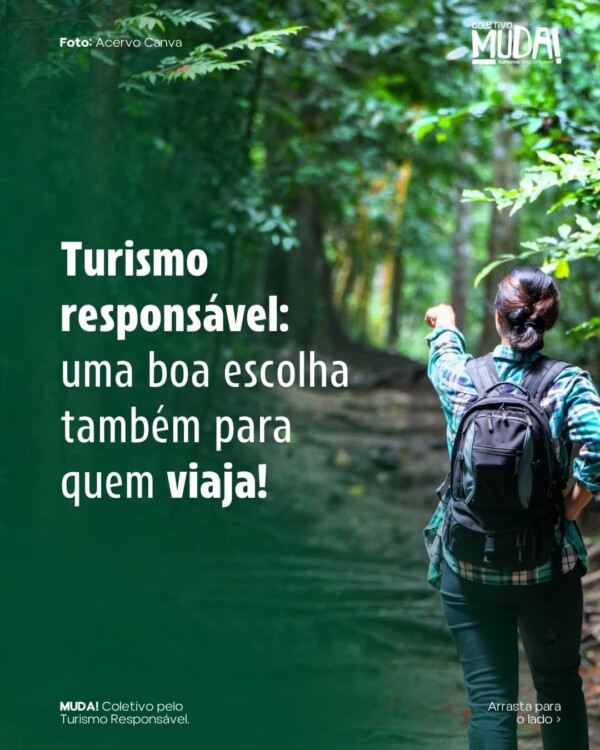 💡 Turismo responsáveltambém é bom negócio para quem viaja! 

No Dia do Turista, celebramos quem escolhe conhecer o mundo com respeito, curiosidade e consciência. 

Mais do que belas paisagens e fotos, o turismo responsável traz segurança, conexões verdadeiras, experiências com propósito e a certeza de que sua viagem deixou um impacto positivo nos destinos e nas pessoas. 

✅️ Neste post, destacamos 5 vantagens reais que mostram como o turismo responsável também transforma a jornada de quem viaja. Deslize e descubra! 

E você? Já viveu ou conhece alguém que tenha vivido uma experiência inesquecível ao viajar com responsabilidade? Conta para a gente aqui nos comentários!v⬇️
.
.
.
diadoturista turismoresponsavel turismosustentável coletivomudatur