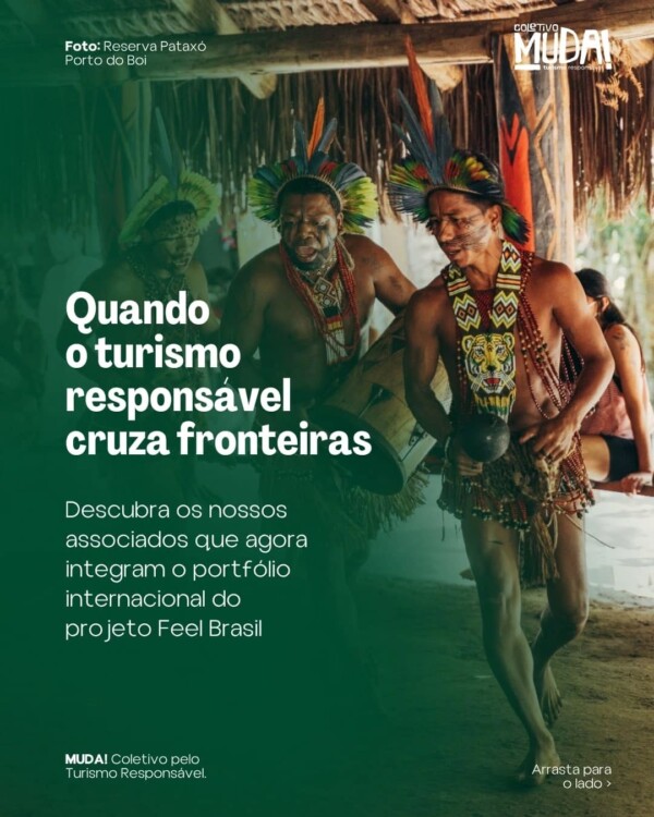 📢 O Brasil que queremos mostrar ao mundo é feito de encontros verdadeiros, respeito às culturas e cuidado com o meio ambiente.♻️ Ver iniciativas comprometidas com a sustentabilidade e com impactos positivos ganharem espaço internacional é motivo de celebração e também de esperança.

É sobre ocupar as prateleiras globais com experiências que transformam quem recebe e quem viaja.

Parabéns aos nossos associados selecionados no projeto Feel Brasil da embraturbrasil  com o sebrae . 👏🏼

✅️Quer conhecer melhor essas e outras iniciativas que fa zem parte do Projeto? Acesse o site: feel.visitbrasil.com
.
.
feelbrasil embratur turismointernacional turismoresponsavel coletivomudatur